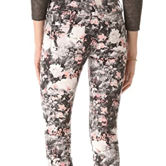 Club Monaco'Sonica' soft corduroy floral print skinny pant Sz 6 - Picture 2 of 7